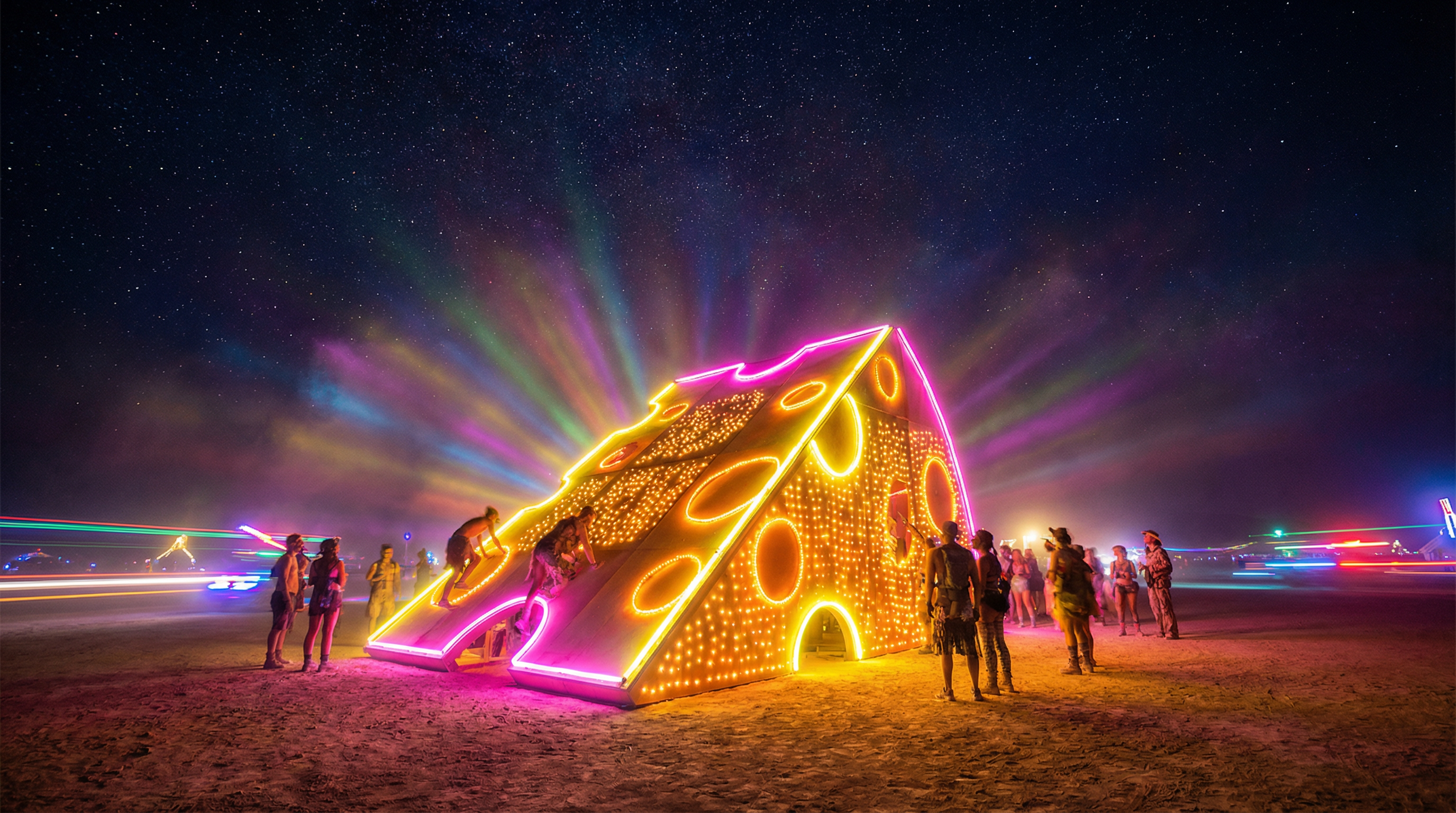 Darkwads glowing at night